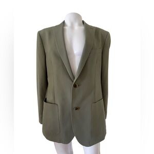 Flynt Jacket Men’s 44 L Olive Sports Coat Blazer Cotton Silk Business Casual EUC